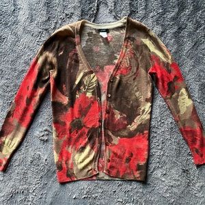 J. Crew floral print cardigan! Never worn!